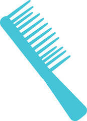 Cyan comb icon vector illustration, simple hair grooming tool silhouette, barbershop accessory design element for beauty, salon, fashion and hairstyling projects