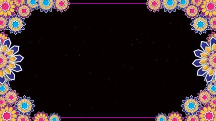 abstract floral frame full color background - Powered by Adobe