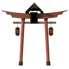 Traditional Japanese Torii Gate Sacred Shrine Entrance