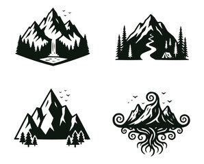 Mountain Silhouette Vector Collection