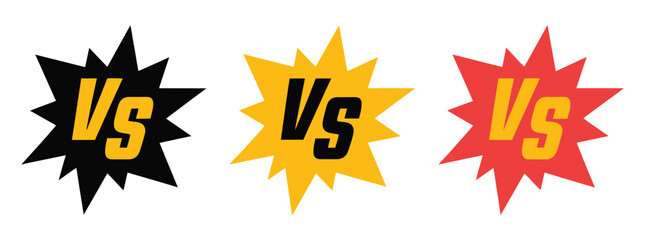 Versus VS Letters Vector Logo Template, Competition and Battle Match Icon, Comics Style Design with Lightning, Rivalry and Game Symbol