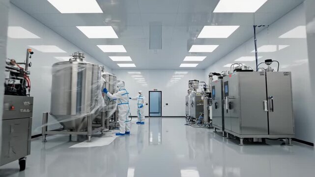 An individual in lab coat monitors a control panel with data graphs, cables, and wires behind