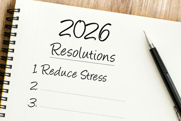 Setting personal goals for the year 2026, focusing on reducing stress and improving well being through mindful resolutions