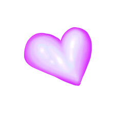 pink heart isolated on white background
