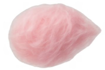 Pink cotton candy cloud, sweet fluffy sugar dessert, isolated on transparent background, indulging in a nostalgic treat