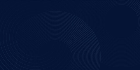 Panoramic color blue glowing geometric lines on dark blue background nice.