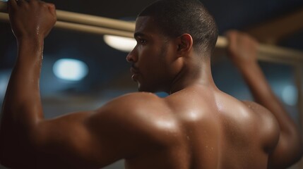 An individual training their self-discipline by standing in a cold shower, hands gripping the railing as they breathe steadily — physical resilience, controlled discomfort, and mental fortitude