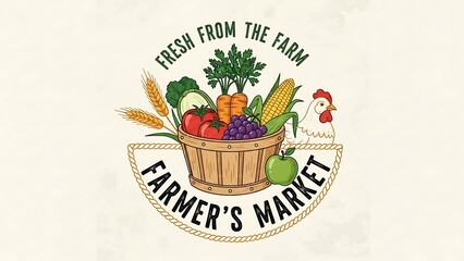 Fresh From the Farm - A Vibrant Farmers Market Logo Design.
