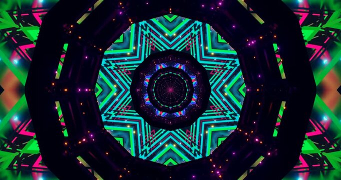 Vibrant tunnel video loop creates a captivating visual display with dynamic colors and patterns
