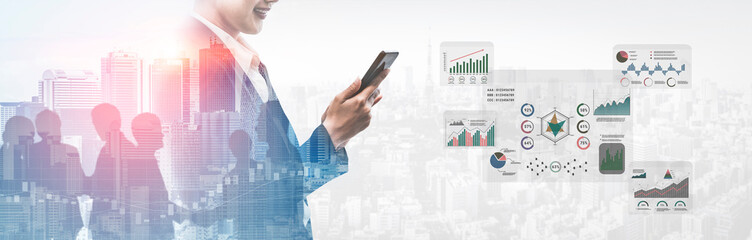 A data analytics interface for visualizing business performance metrics. A collection of charts and graphs for strategic reporting and company analysis. Motif