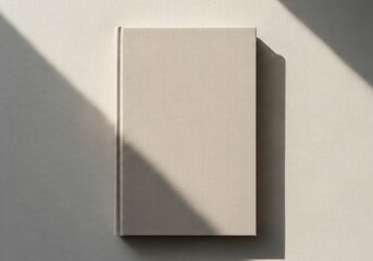 Minimalist Beige Book with Fabric Cover on Textured Background