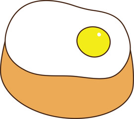 a simple korean egg bread illustration icon
