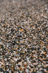 close-up of fine gravel on the beach