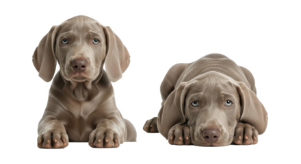 Adorable weimaraner puppies resting, creating a warm, fuzzy feeling of companionship and unconditional love