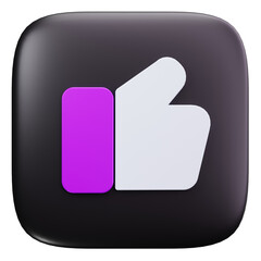 3D Thumbs Up Social Media Like