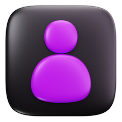 3D User Profile Account Person Icon