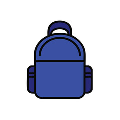 PrintBlue school backpack simple flat design icon illustration isolated