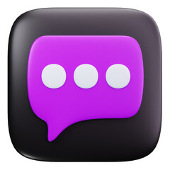 3D Chat Message Bubble Communication Icon