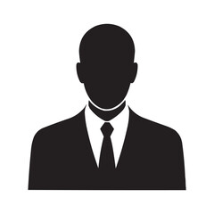 Businessman Silhouette Icon – Professional Avatar, Corporate Person Symbol Vector
