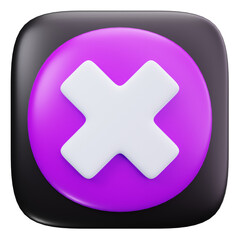 Obraz premium 3D Interface Remove Cancel Error Icon