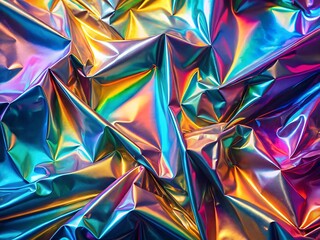 Vibrant holographic crumpled surface