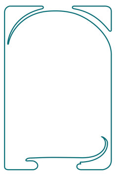 Blue Art Nouveau style title-page frame with copy space.