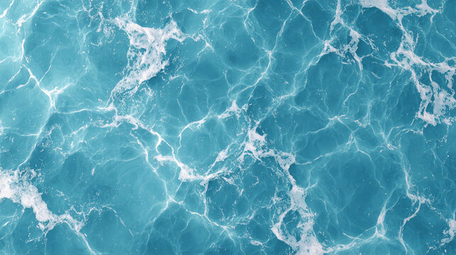 Vibrant blue ocean water reflecting sunlight on a clear day with gentle waves in motion