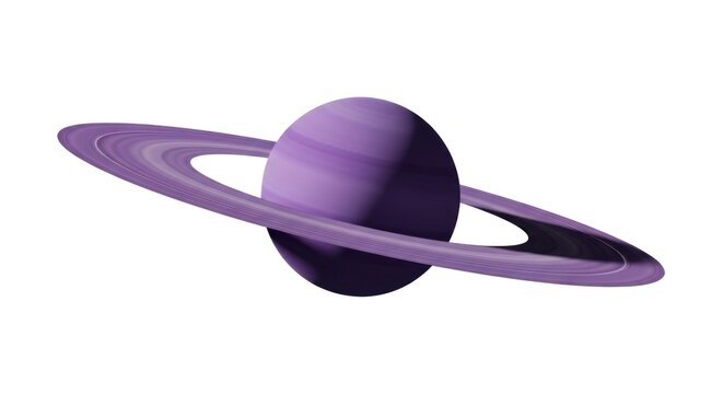 Saturn, a planet with purple rings and a blue planet. - Powered by Adobe
