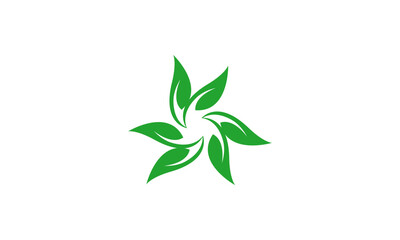 Eco Sustainable Logo with Circle of Leaves – Vector Design for Green, Nature-Inspired, Environmental, and Eco-Friendly Branding