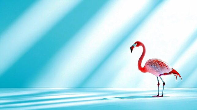 pink flamingo in water - Powered by Adobe