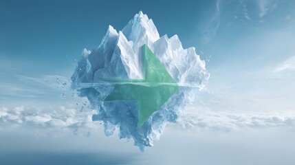 Obraz premium Majestic iceberg floating in calm arctic waters with a perfect reflection.