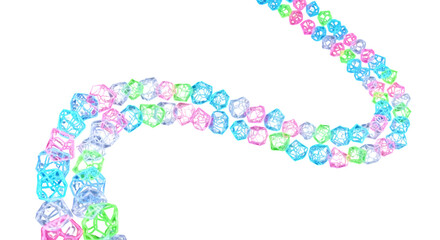 Vibrant geometric string, isolated on transparent background