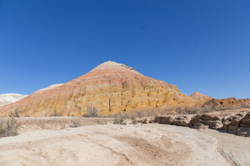 Aktau mountains in the Altyn-Emel (or Altyn Emel) national park. Zhetysu region, Kazakhstan.