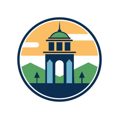 minimalist landmark logo design