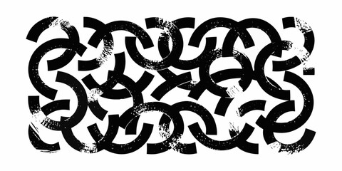 Abstract grunge black and white circular pattern background texture