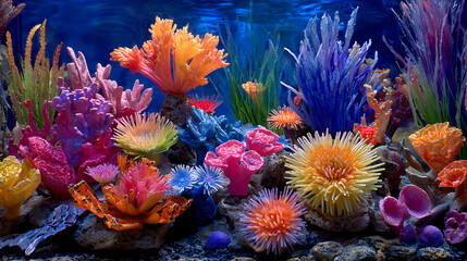 Obraz premium Vivid Underwater Flora Display coral reef