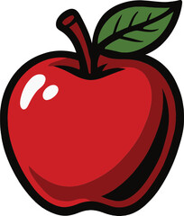 Apple Scalable SVG Vector Graphic with Editable Paths and Layers for Web, UI Design, Digital Art, and Print Applications