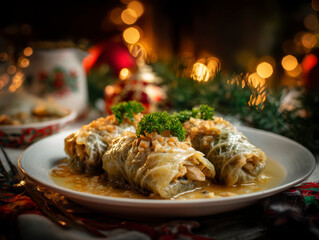 Christmas Eve Cabbage Rolls with Potatoes and Mushrooms &ndash; AI Generative