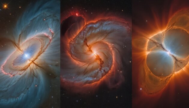 Stunning collection of cosmic nebulae showcasing the vastness and beauty of outer space exploration