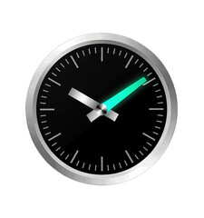 Minimalist Clock with Glowing Green Second Hand