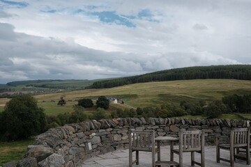 view from the stone wall bench on the hill