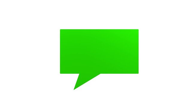 3D bubble chat icon animation illustration flat. Message icon animation. message bubble chat, Text typing message button, bubble chat messages chroma key. Speech Bubble pop up chat box, Online bubble 