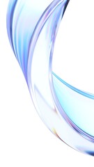 Abstract minimalist design, curved glass shape, vertical orientation, 3d render