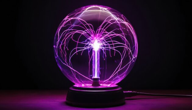 Enigmatic Plasma Globe: A Captivating Display of High-Voltage Electricity Within a Sphere