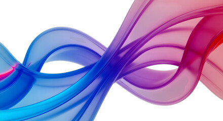 Abstract colorful flowing waves with a vibrant gradient isolated on transparent background
