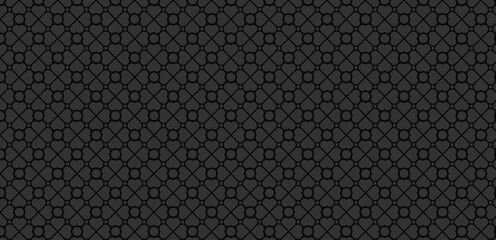 Geometric clover leaf black color on gray background vector seamless pattern for background and wallpaper vector file.