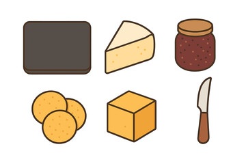 Gourmet cheese and cracker components set for charcuterie board or party platter