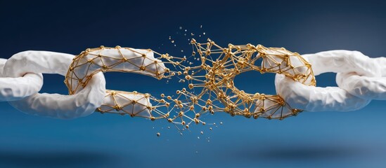 Abstract representation of a broken chain