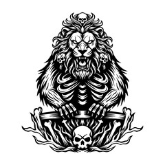 illustration of an angry lion