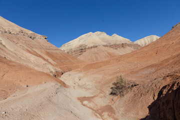 Aktau mountains in the Altyn-Emel (or Altyn Emel) national park. Zhetysu region, Kazakhstan.
